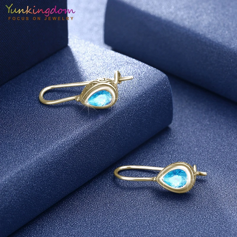 Женские серьги капельки Yunkingdom длинные из стерлингового серебра 925 пробы с