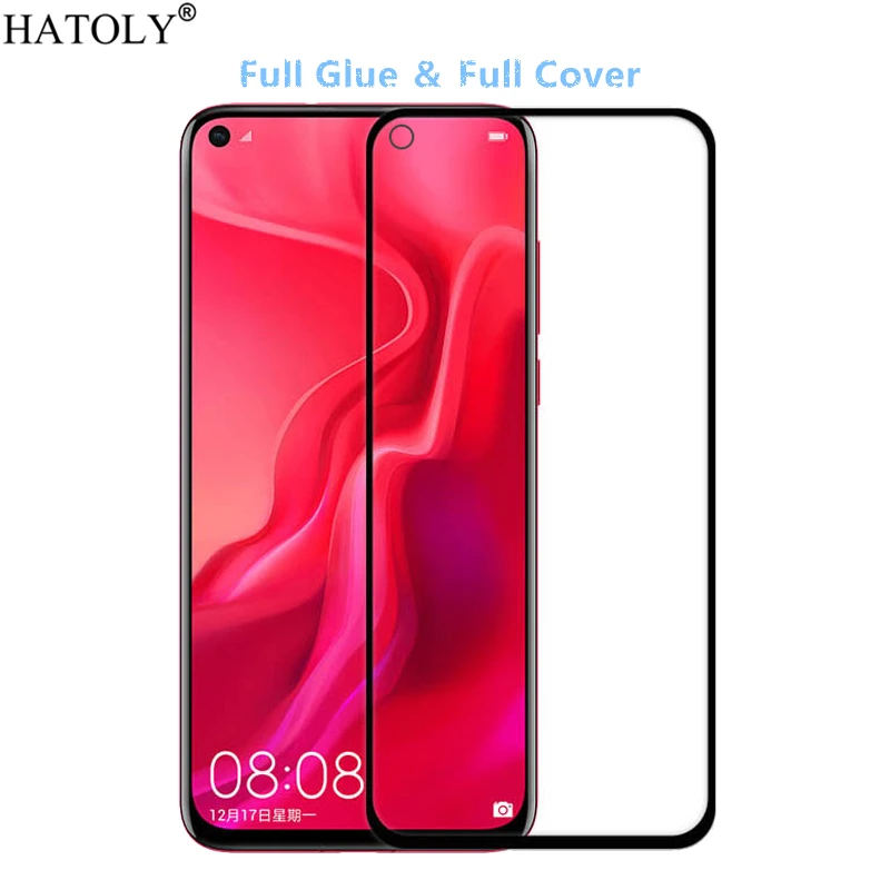 Защитное стекло закаленное 9H HD с полной проклейкой для Huawei Nova 4 | Мобильные