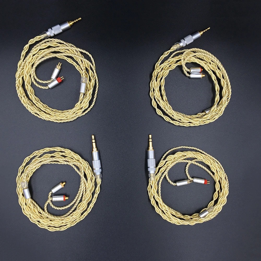 Linsoul 7NOCC MMCX/0.78mm 2Pin Connector 3.5mm 2.5mm Balanced Upgraded Earphone Cable Soft 7N OCC Pure Silver+Gold Plated - купить по