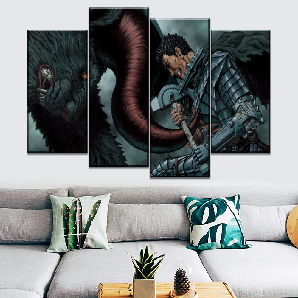 Современная живопись на холсте для домашнего декора с принтом Anime Berserk воин Wall Art 5