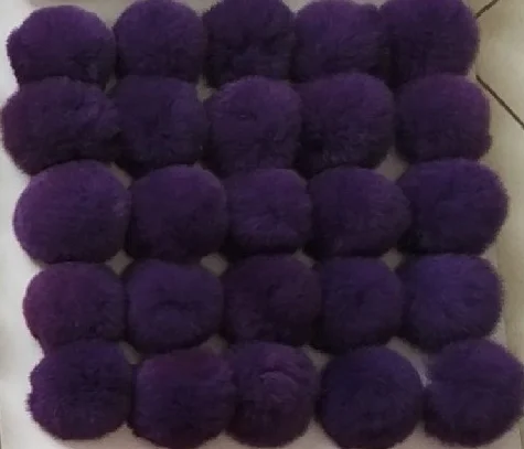 Purple Помпоны, 6 см, искусственный кроличий мех, помпоны, кроличий мех, шар для шапки, Рекс, кролик, очаровательный брелок на сумку, аксессуары, DIY, сумки, запчасти, 25 шт - Цвет: Purple