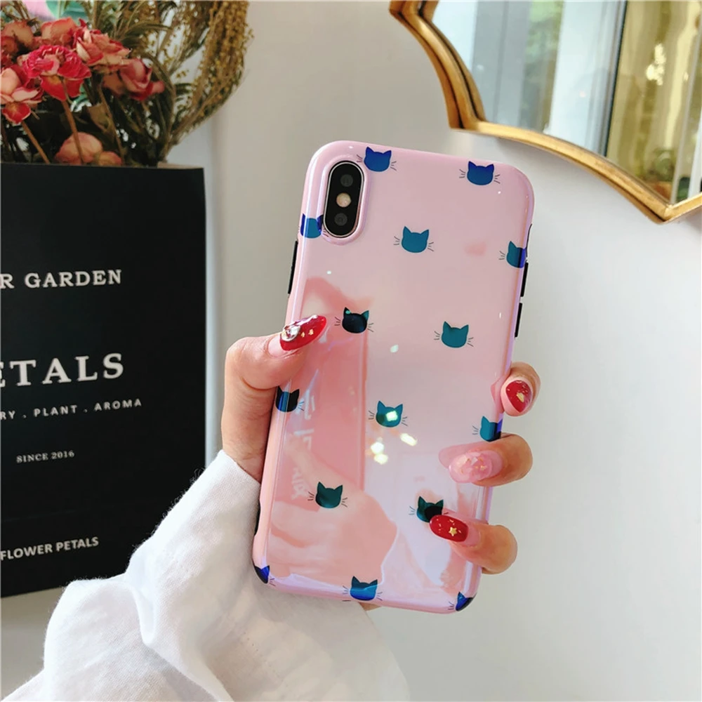 Для iPhone X XR XS Max 7 8 Plus чехол для телефона с милым котом и сердечком iphone 6 6s Модный