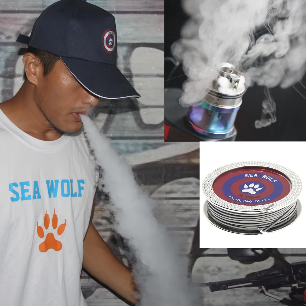 Sea Wolf 5 м/рулон 32 г + 0 3*0 8 плоский Alien Clapton провод для RDA RBA Rebuildable атомайзер