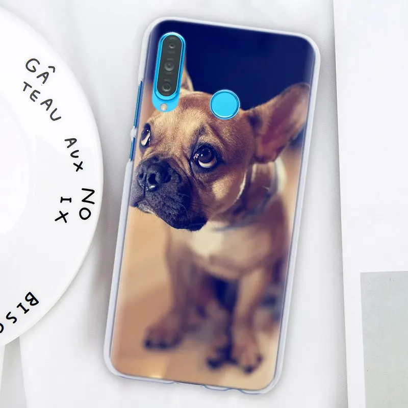 Причудливый цветной чехол для телефона с французским бульдогом для huawei P30 P30 Pro P9 P10 P20 Lite P Smart Plus View 20 Жесткий PC задний Чехол бант
