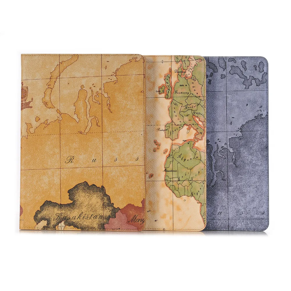 Роскошная Ретро подставка с изображением карты Folio Stand кожаный чехол Магнитный