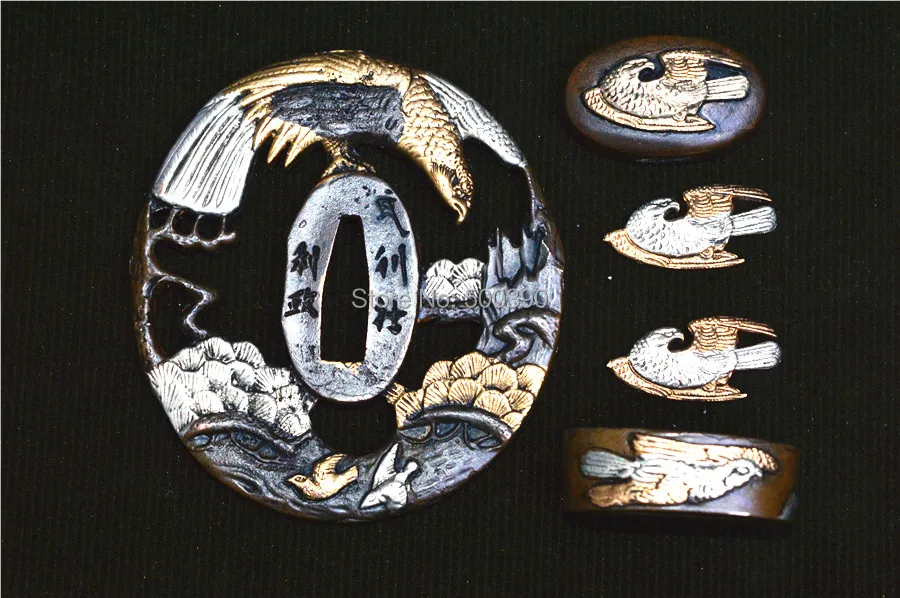 Костюм медь Цуба охранник для японского самурайского меча катаны W/Eagle | Дом и сад