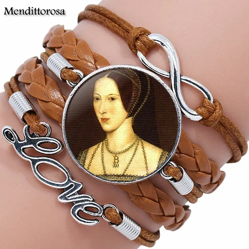 Модные брендовые ювелирные изделия Anne Boleyn со стеклянным кабошоном Многослойный