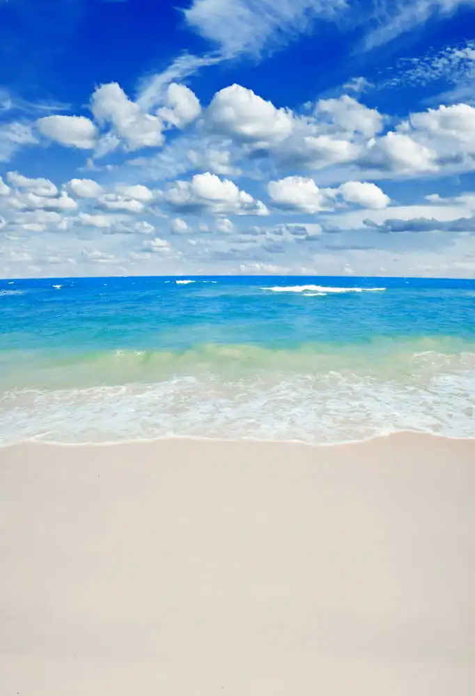 

5x7ft Blue Sea Skyline Sand Beach Wave Washable One Piece No Wrinkle Banner Photo Studio Background Backdrop Polyester Fabric