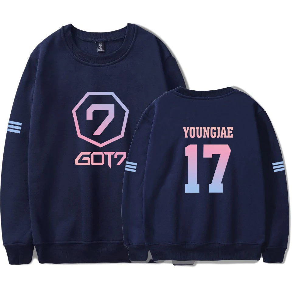 Толстовка GOT7 с длинным рукавом и принтом в стиле хип хоп GOT7|Мужские толстовки