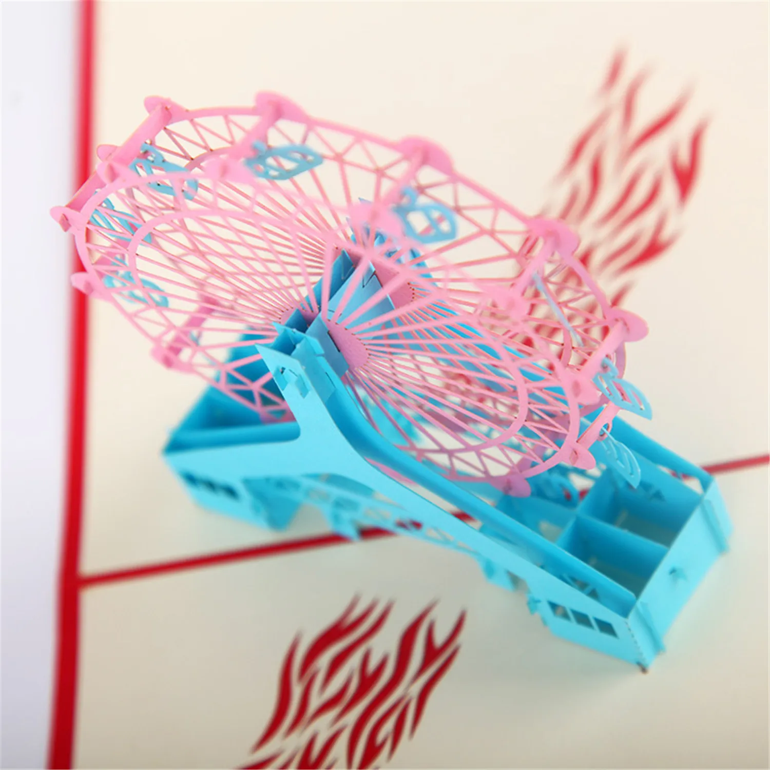 Поздравительная открытка FunPa 4 шт./компл. креативная 3D бумажная с колесиком