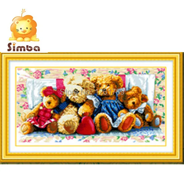 Рукоделие сделай сам DMC Вышивка крестиком наборы для вышивки семья медведей