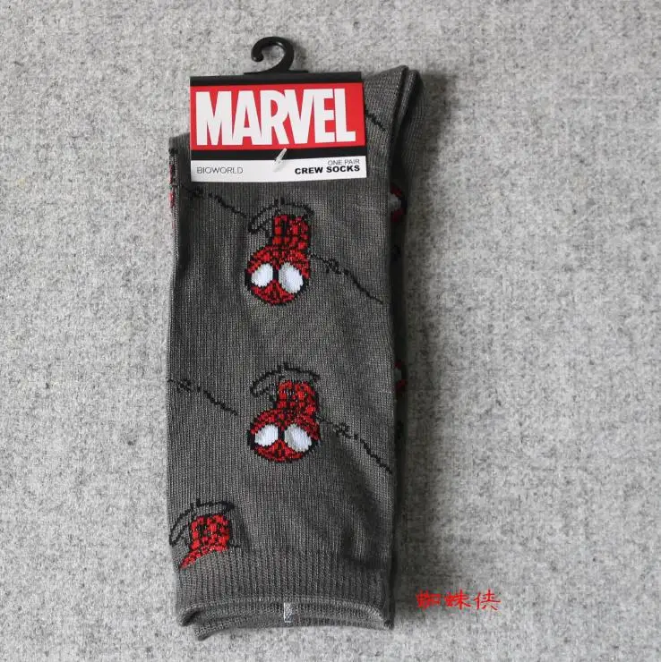Spider Man Герой комиксов Marvel General/носки с героями мультфильма «Железный человек», «Капитан Америка», Теплые повседневные нескользящие носки до колена с рисунком Супермена - Цвет: Spider Man