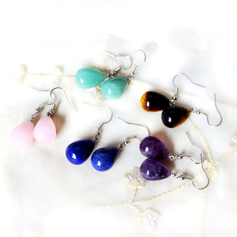 Серьги-подвески женские с кристаллами из натурального камня серьги в богемном