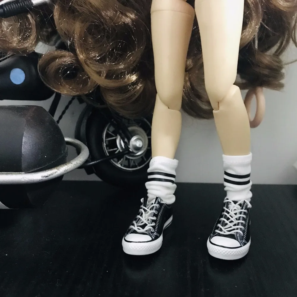 Новинка 1 пара носки в стиле преппи белые черную полоску для шарнирных кукол blyth