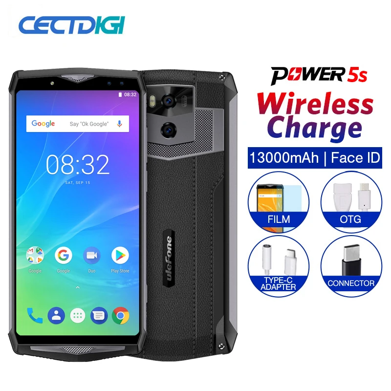 Ulefone power 5s 13000 мАч Мобильный телефон Android 8 1 6 0 &quotFHD MTK6763 Восьмиядерный 4 Гб + 64 21 МП