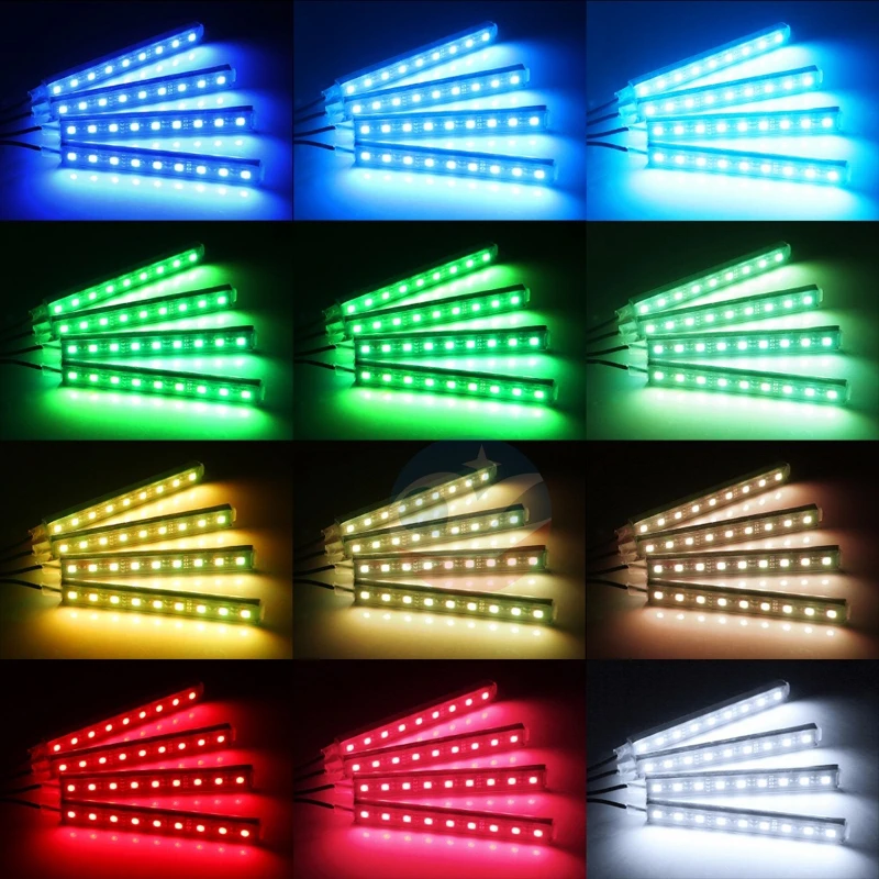 Бесплатная доставка один комплект 4 Шт. LED RGB Автомобиля Стайлинг декоративные