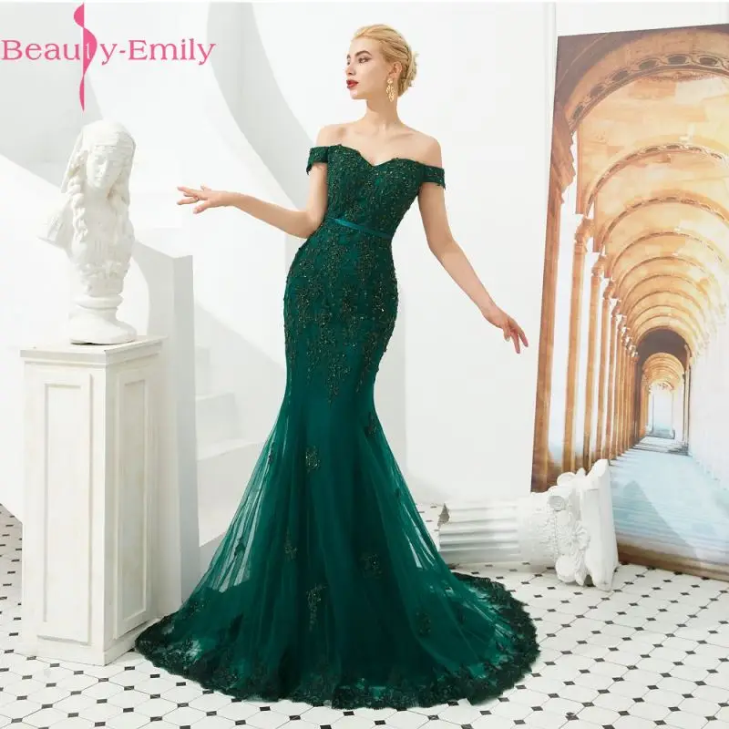 Beauty Emily Green Beads элегантное вечернее платье, длинное, вырез лодочкой, без рукавов, длина до пола, вечернее платье для выпускного вечера, вечерние платья - Цвет: Зеленый
