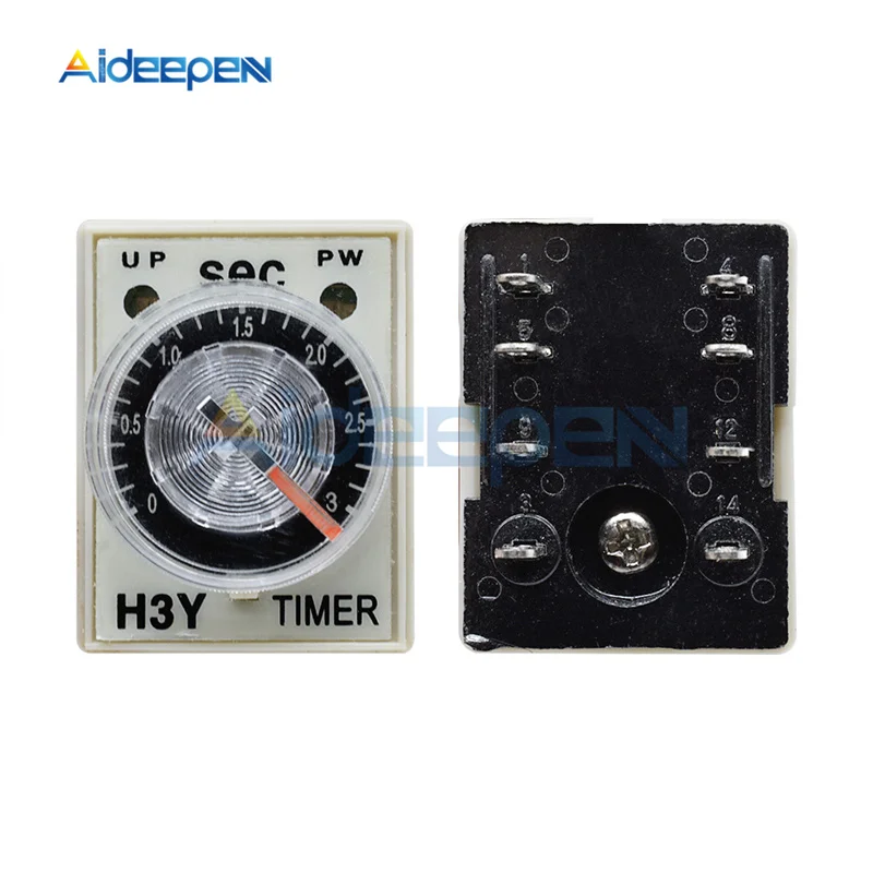 1 комплект H3Y-2 AC 110 В 220 В DC 12 В 24 В таймер задержки Реле времени модуль 8 Pin 0-30 минут/секунд с PYF08A релейная база розетка
