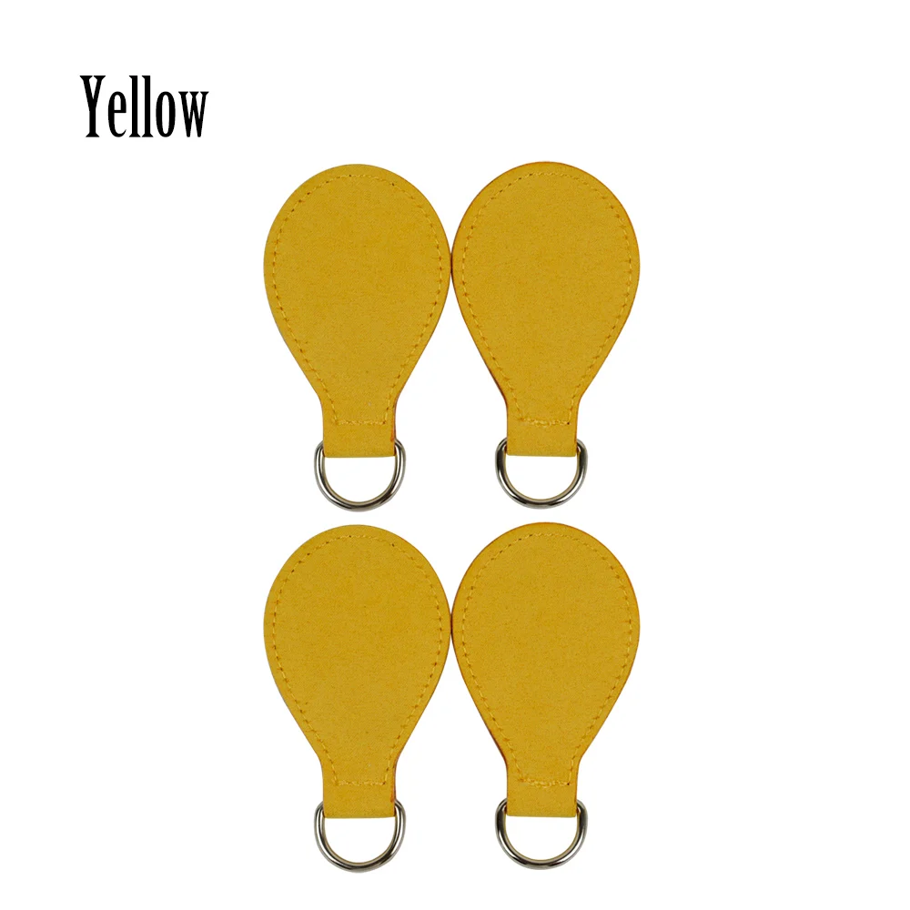 Yellow Новинка, 2 пары, 4 шт., кожа, кашемир, капля, для Obag, ручка, фланель, капля, крепление для O Bag, Obasket, сделай сам, женская сумка - Цвет: Yellow