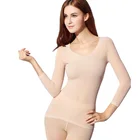 Зимнее термобелье с постоянной температурой 37 градусов для женщин, ультратонкое эластичное термобелье, бесшовное длинное термобелье, комплект из 2 предметов