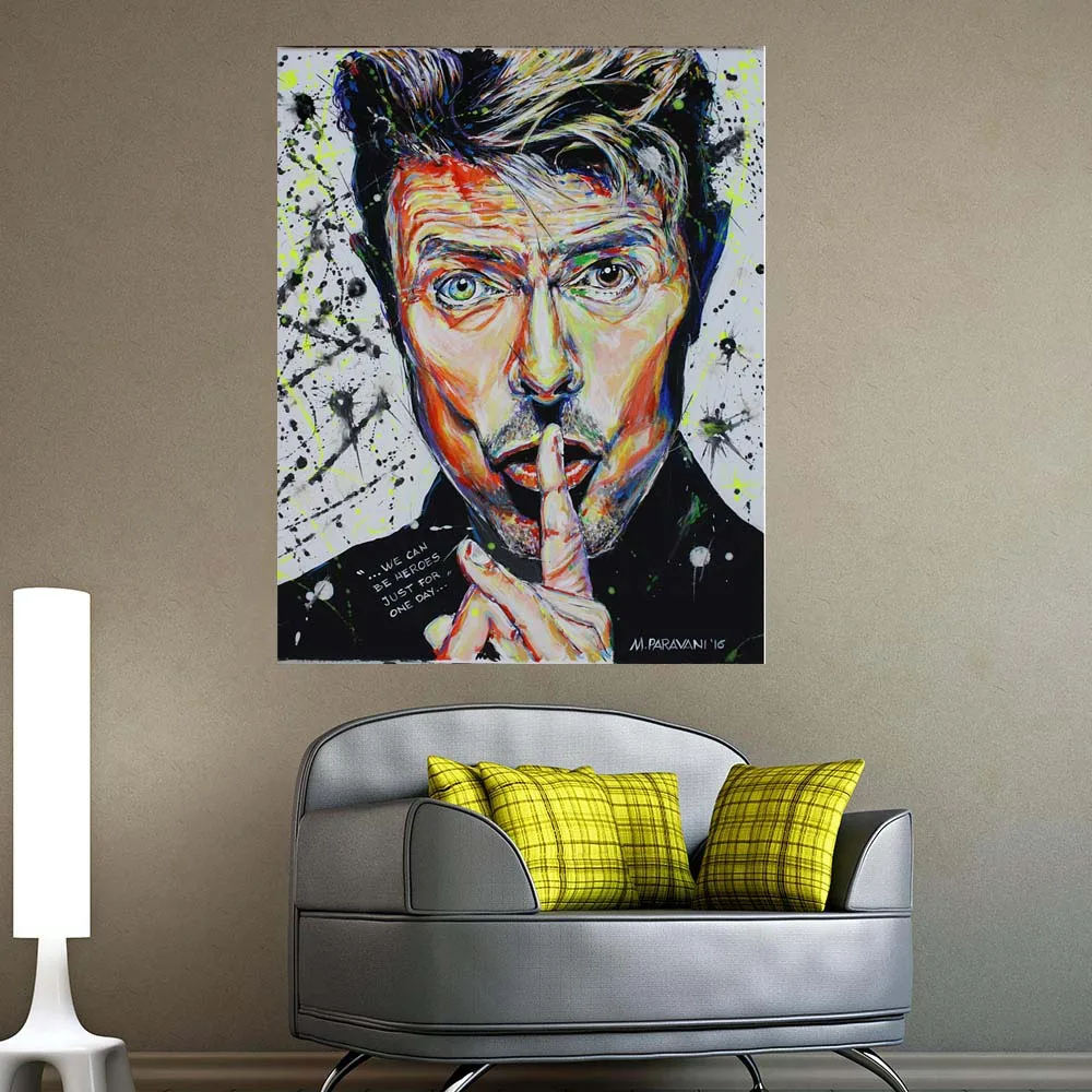 Певец Дэвид Боуи холст Художественная печать постер Настенная картина для