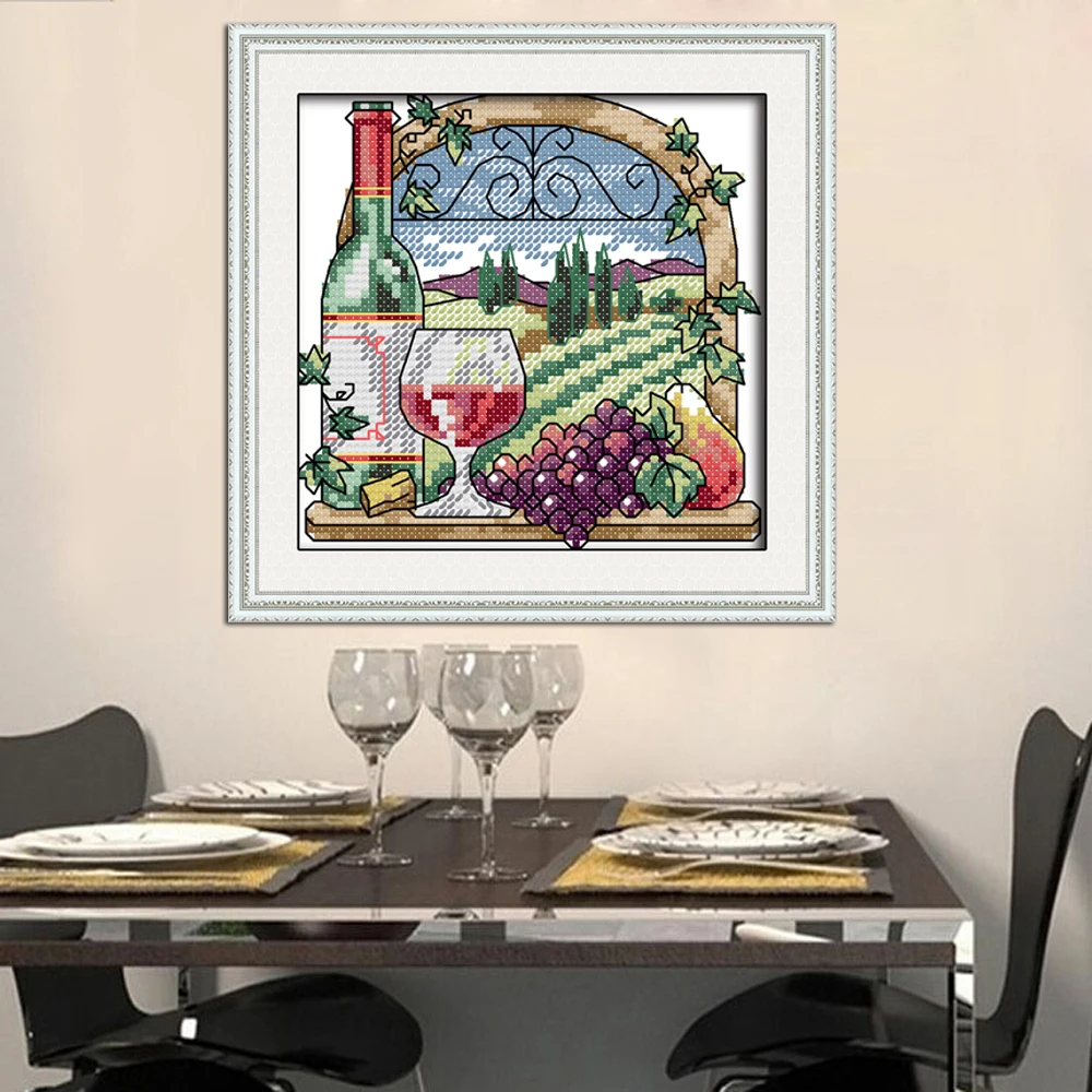Домашний декор Joy Sunday Wine J362 14CT 11CT Набор для вышивки крестиком | Дом и сад