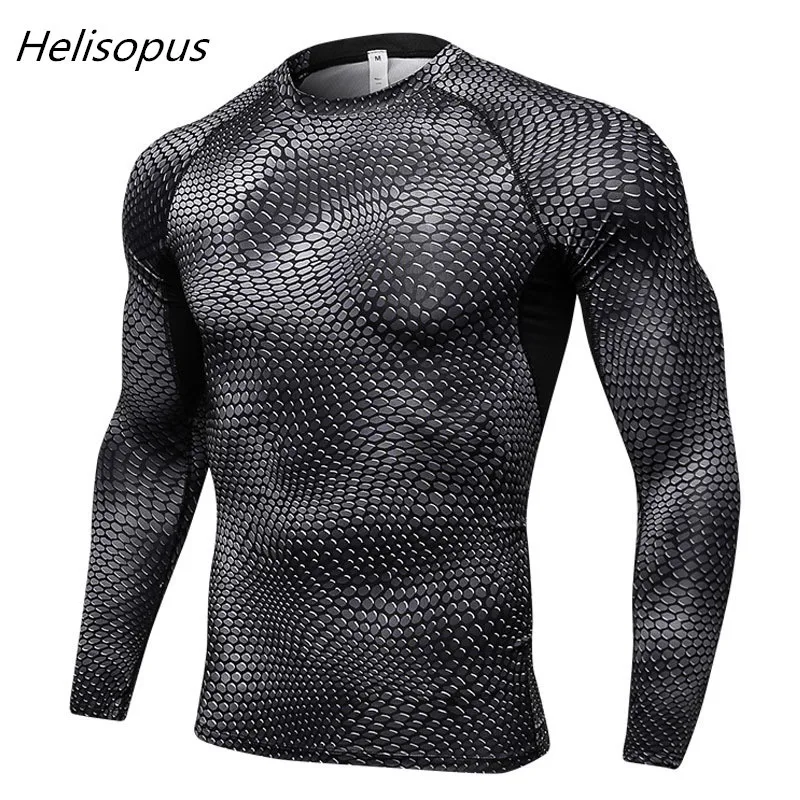 Helisopus компрессионная футболка для фитнеса Мужская с длинным рукавом