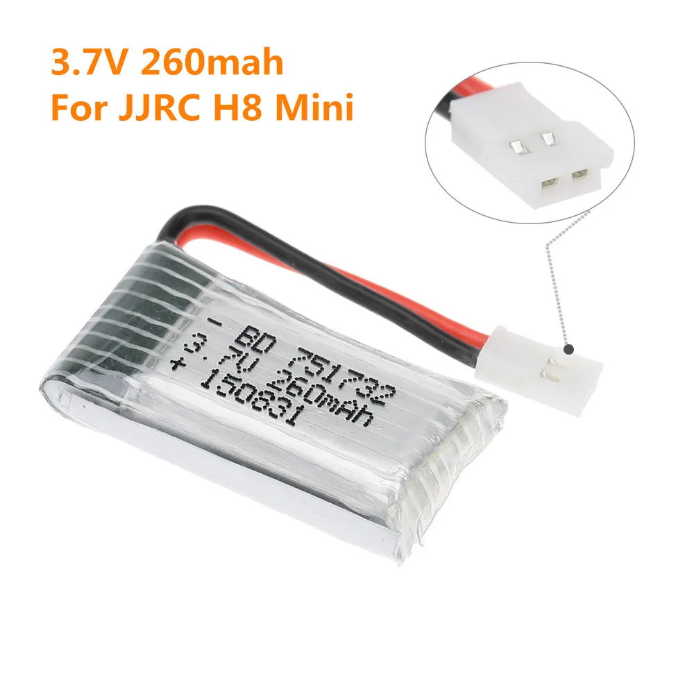 Eachine H8 Mini 260mah 2шт 3 7 V 260mAh батарея Li po батареи для JJRC Мини RC Квадрокоптер аксессуар