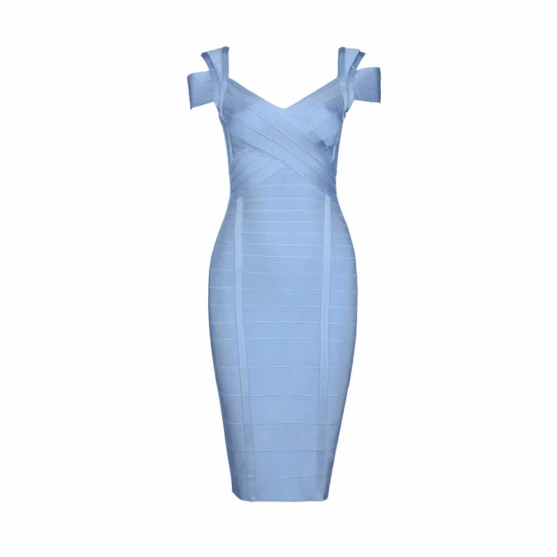 Высококачественный телесный синий светильник синее платье с открытыми плечами