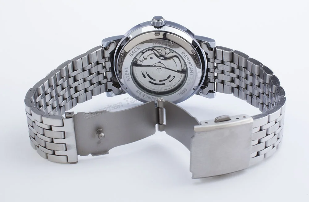 2015 Мужские часы из нержавеющей стали. Автоматическая дата автоподзавод. Модные