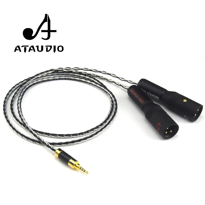 ATAUDIO посеребренный Hifi 2 5 мм TRRS сбалансированный до XLR Мужской кабель для Astell & Kern
