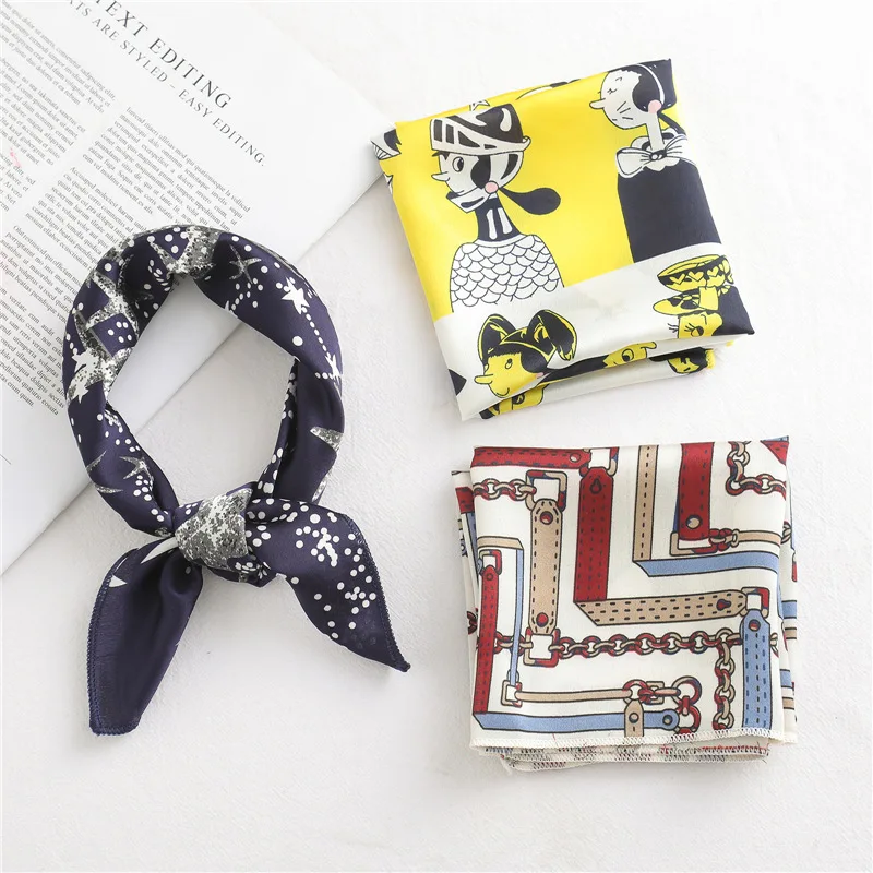 2019 Новый женский квадратный шёлковый шарф модный Бандана с мягким принтом