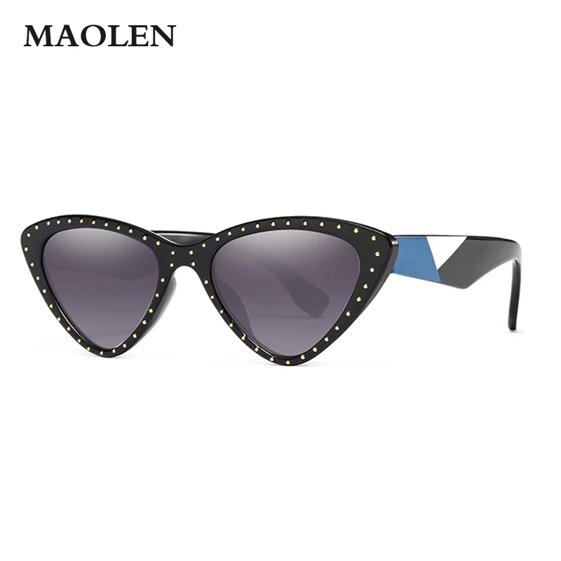 MAOLEN новые модные милые дамы кошачий глаз солнцезащитные очки Для женщин Винтаж бренд маленькое солнце женские очки оculos de sol UV400