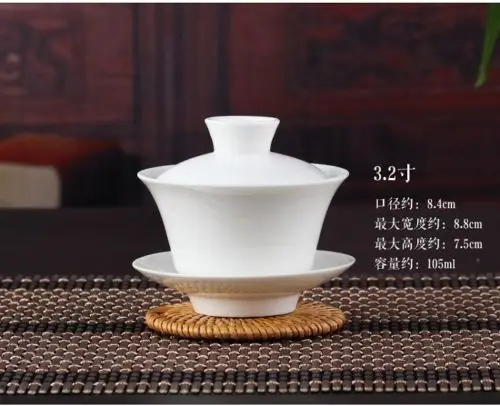 Китайский чайный сервиз Gaiwan кунг-фу белая искусственная чайная посуда чашка для