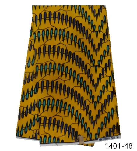 African wax fabric polyester high quality Embroidery real wax african ankara wax prints for dress free shipping 1401-36 - Цвет: 1401-48