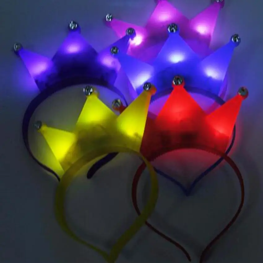 Светящийся тиара корона принцессы светодиодный мигающий ободок для дня рождения
