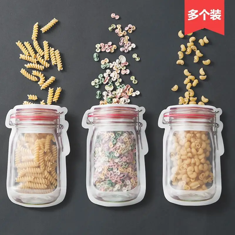 4 штуки, сумки на молнии Mason Jar, многоразовая сумка для хранения закусок, герметичные сумки для хранения еды, сэндвич, для путешествий, детей