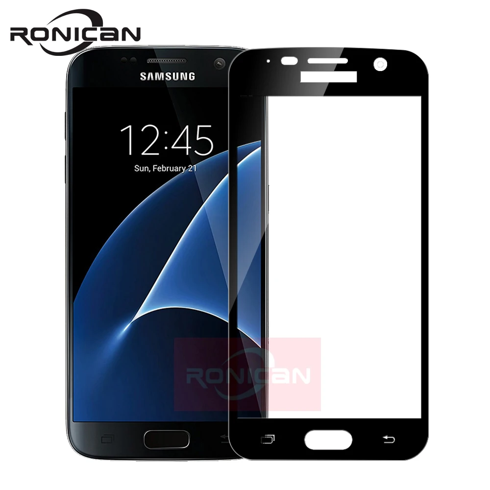 Протектор экрана RONICAN полное покрытие для Samsung S7 Передняя пленка Ультра Шелк 0 26 мм