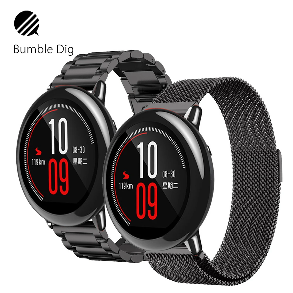 22 мм металлический ремешок для Xiaomi Huami Amazfit часы Pace Stratos браслет Миланский