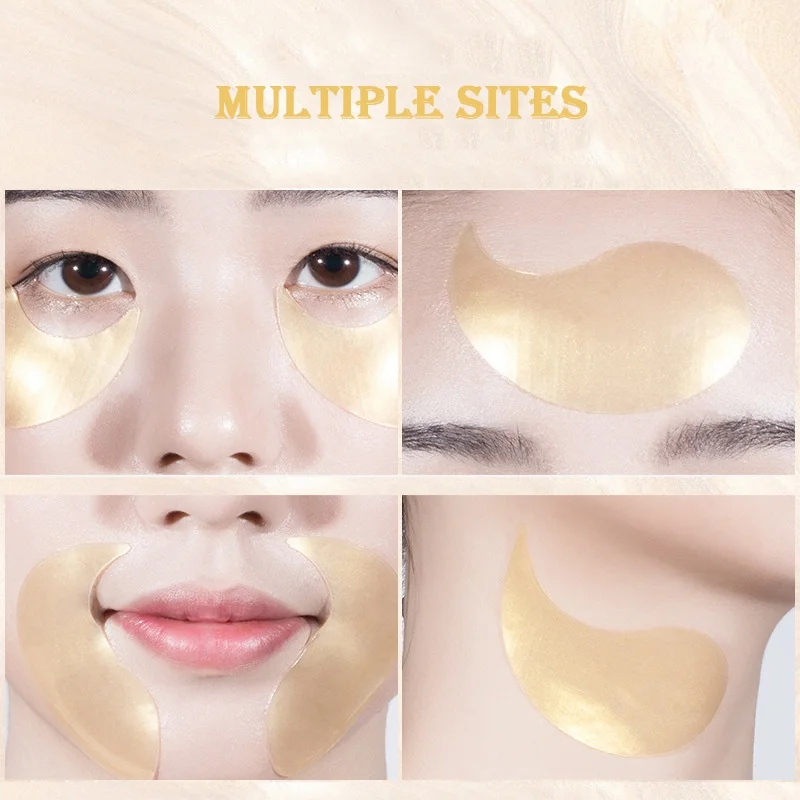 

2019 Natural anti wrinkle Collagen eye mask sleeping eye patch dark circles eye bags remover gold gel mask Eye care