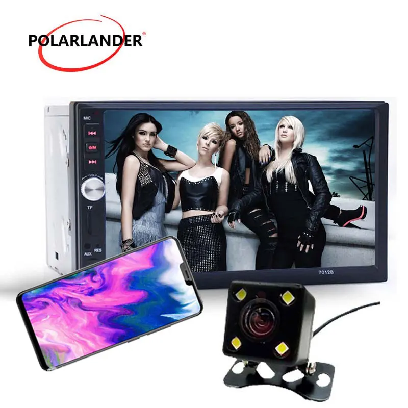 FM/USB/TF 7 &quotдюймов 2 Din автомобильное радио Mp5 Mp4 Bluetooth зеркальная поверхность