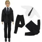 Модный официальный деловой костюм, галстук, смокинг, черное пальто, свадебная одежда, мужская одежда для куклы Кена, аксессуары для детей, детские игрушки сделай сам