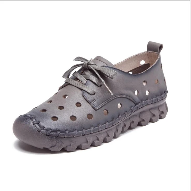

Handmade genuine leather ballet flat shoes women female casual shoes women flats shoes slip on leather Breathable zapatos mujer