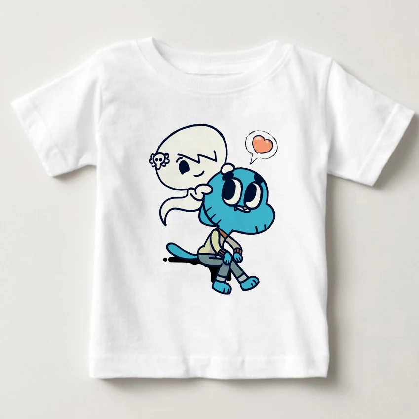 Г. Детские Забавные футболки с героями мультфильмов Gumball Watterson футболка с героями мультфильмов Anais Watterson для мальчиков и девочек дети Дарвин уоттерсон