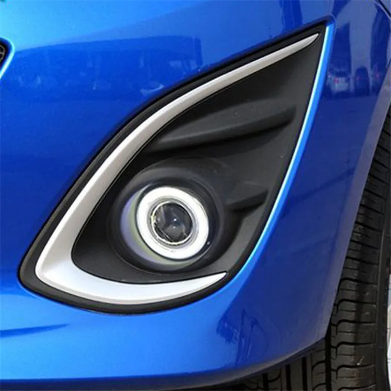 Ownsun COB Angel Eye Rings Projector Lens Halogen Lamp Source Black Fog Lights Bumper Cover For Mazda 2 Mazda2 2012 | Автомобили и