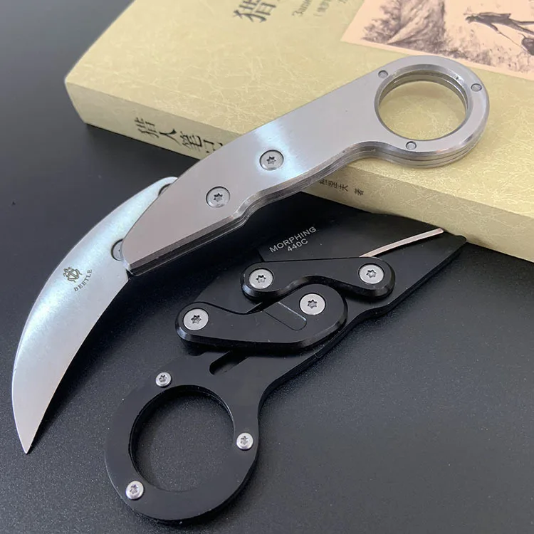 440C Нержавеющая Сталь Открытый EDC выживания Morphing Karambit Многофункциональный механический складной кемпинг режущий канат коготь нож