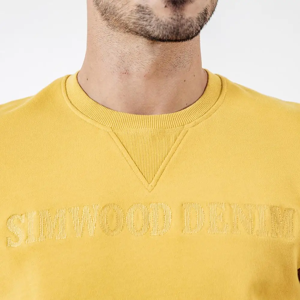 Мужское худи с вышитой надписью SIMWOOD высококачественный свитшот круглым вырезом