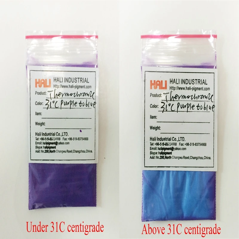 Цветной термохромный пигмент чувствительный к температуре порошок 31 celcius purple to