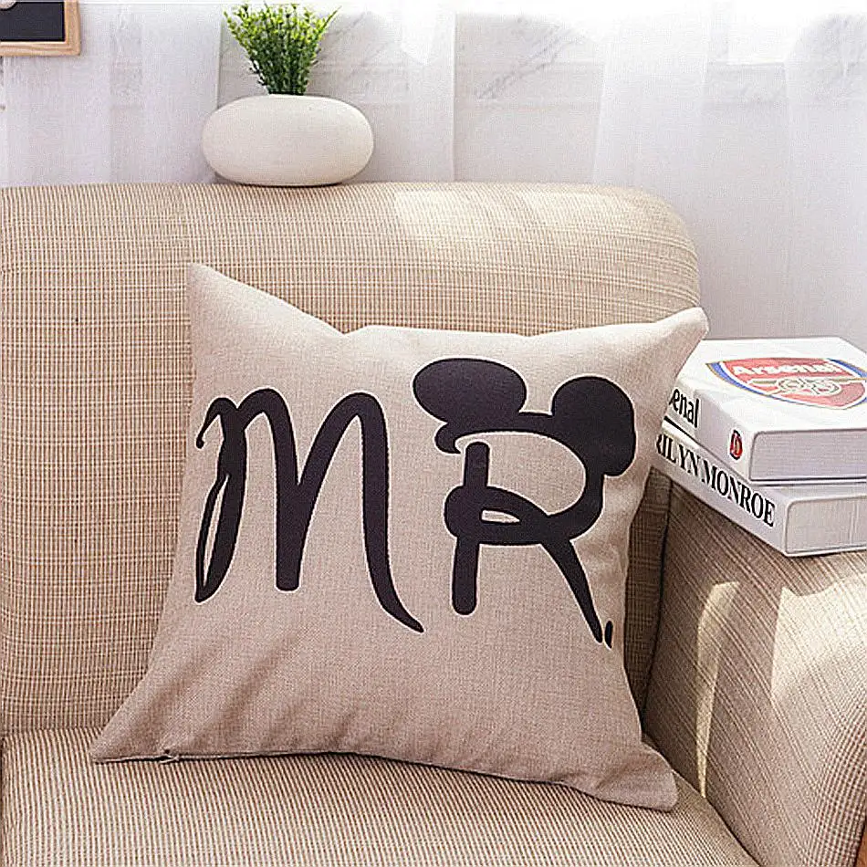 2 шт./компл. Современная Минималистичная Свадебная льняная наволочка с надписью