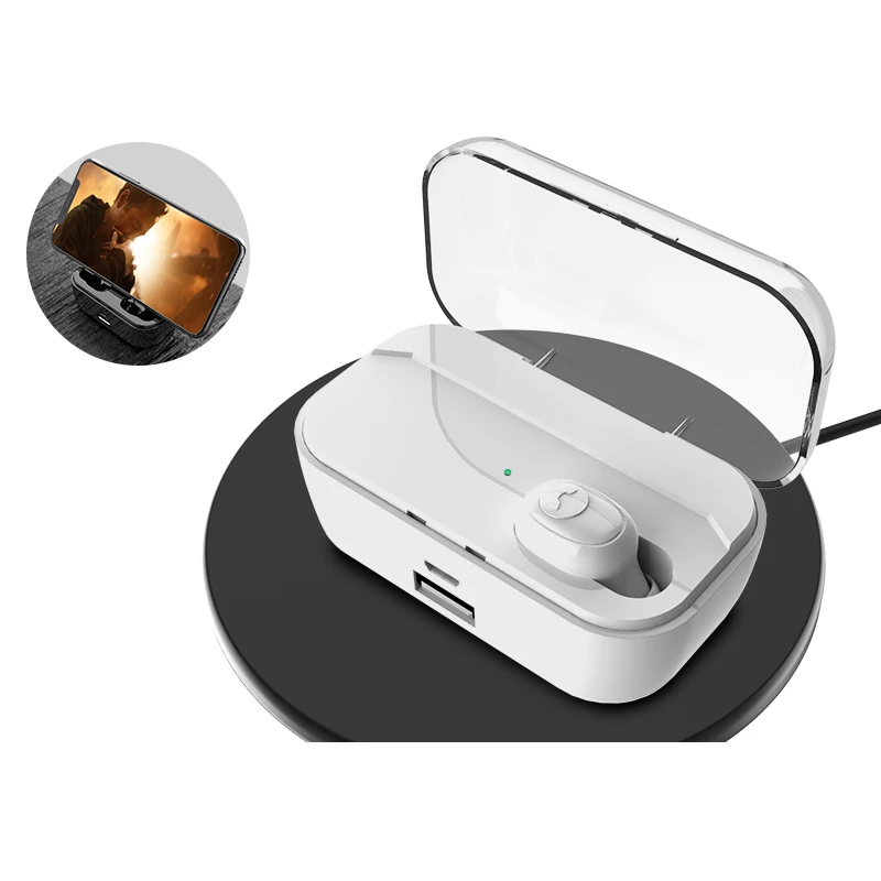 Single White TWS Bluetooth наушники G6s Беспроводные наушники с 3500 мАч power Bank V5.0 светодиодный наушник IPX7 водонепроницаемый с беспроводным зарядным устройством - Цвет: Single White